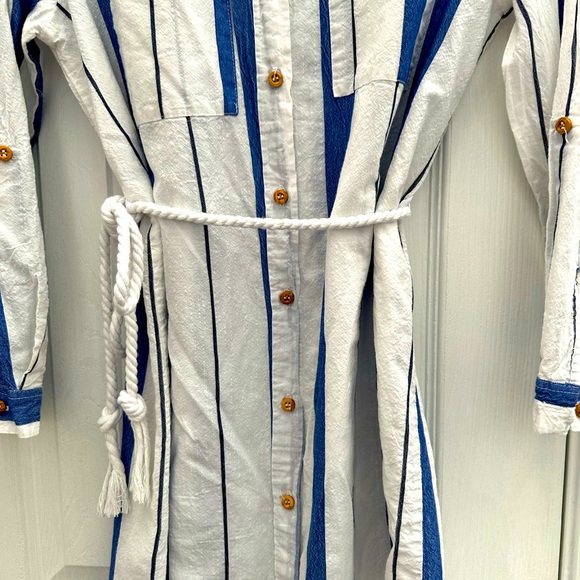 Greek island shirt-dress with white corded belt - Small - Picture 5 of 7